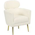 Fauteuil teddy crème et doré – Livia-0