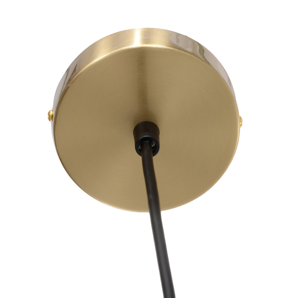Suspension double globe en verre blanc et métal doré – HOMCOM-8