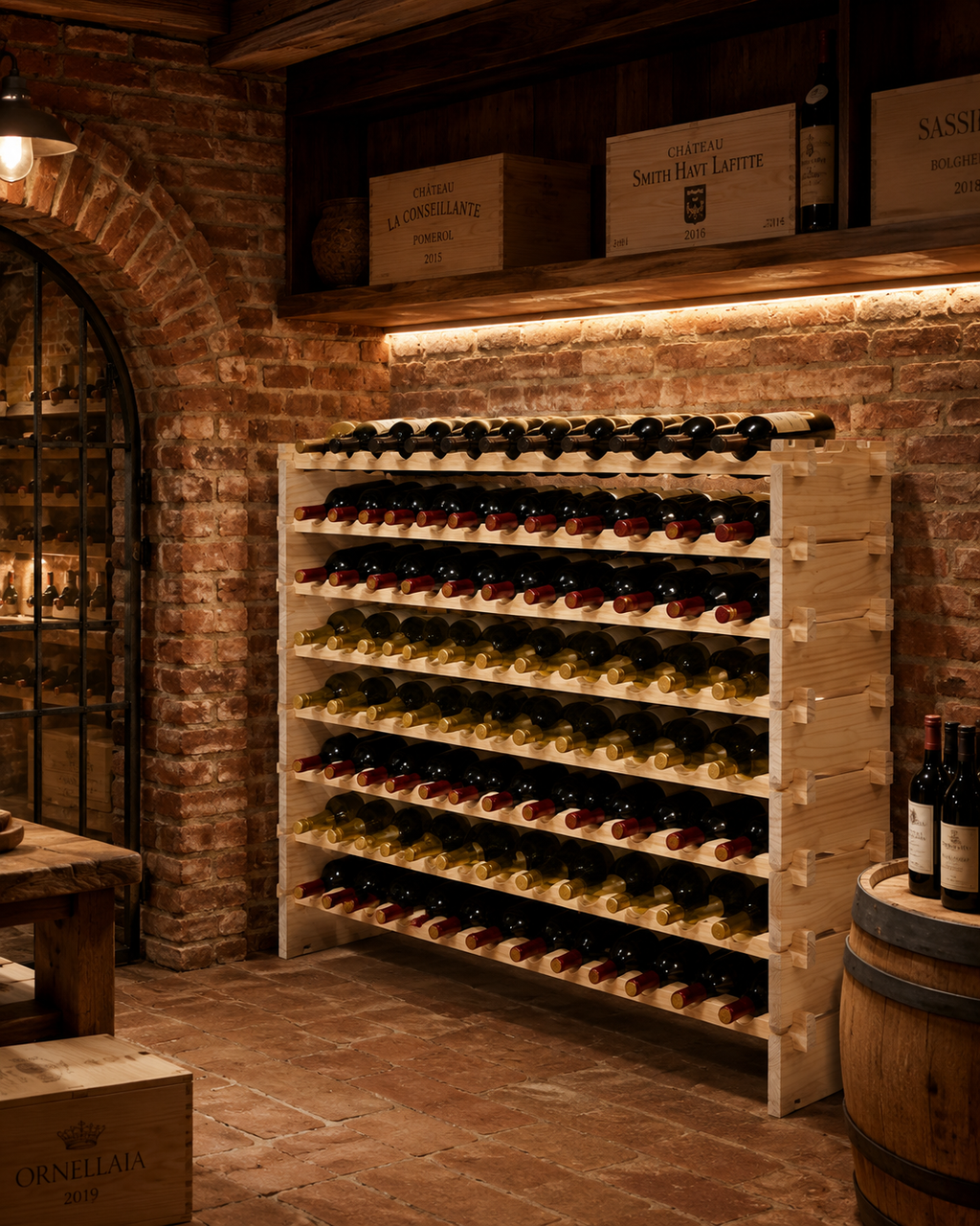 Casier à vin modulaire empilable pour 96 bouteilles