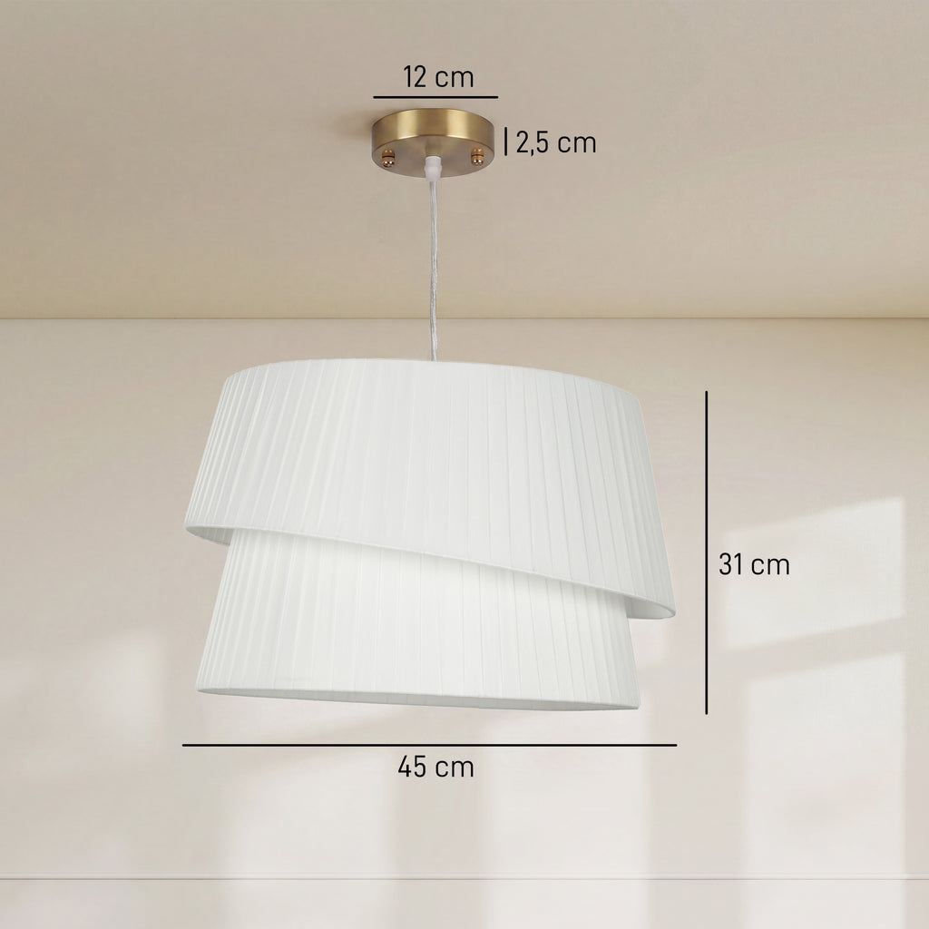 Suspension 3 lumières blanc et doré – Elara-2