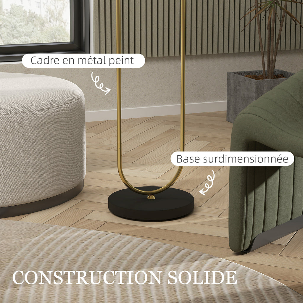 Lampadaire en lin doré et noir – 156 cm-7