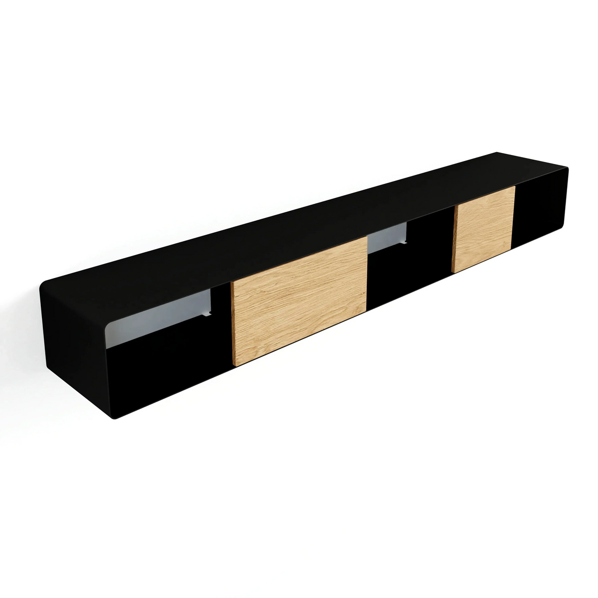 Console murale RIVA – Métal & chêne naturel-5