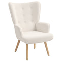 Fauteuil bouclette capitonné blanc crème – Isla