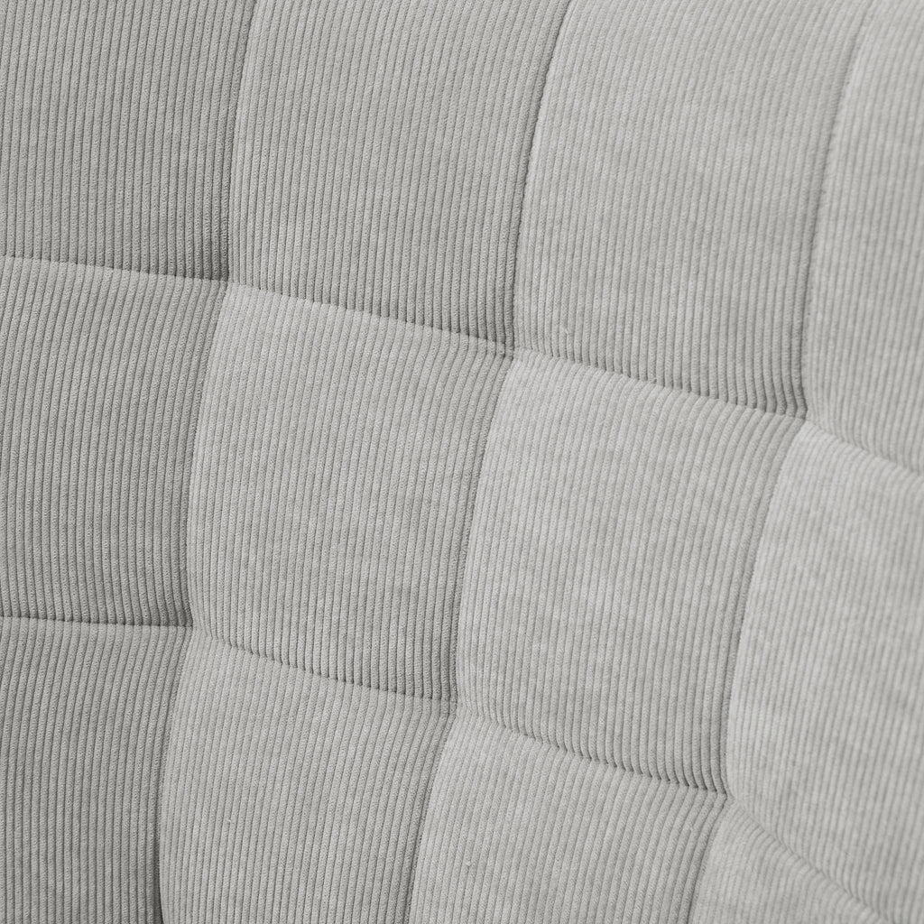 Fauteuil relax gris avec repose-pieds en velours côtelé - Alba