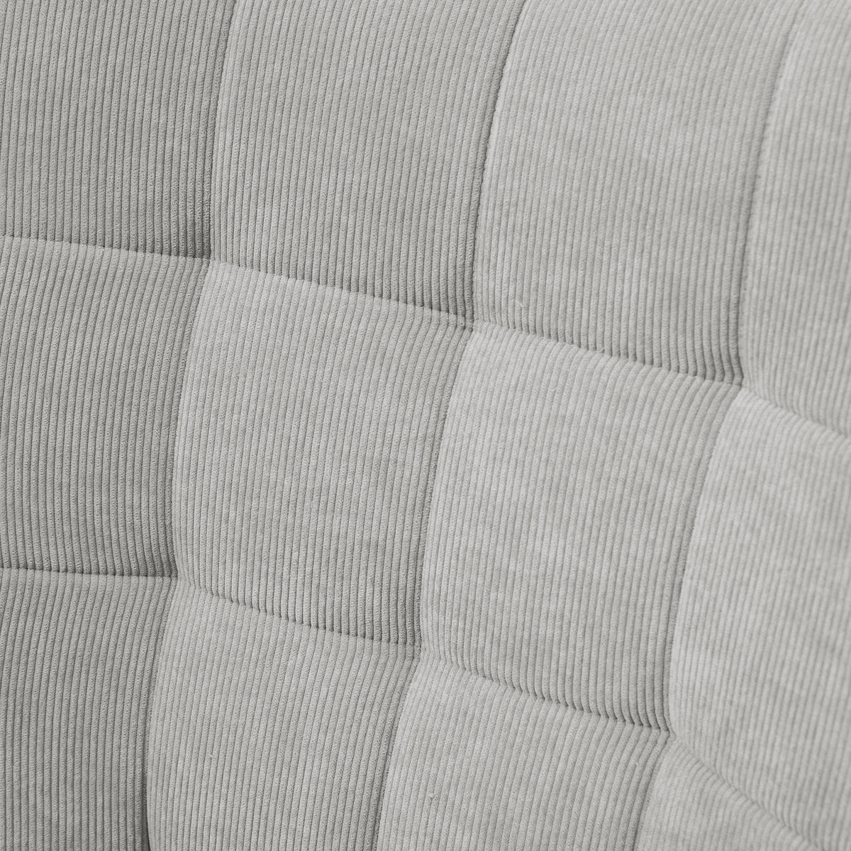 Fauteuil relax gris avec repose-pieds en velours côtelé - Alba