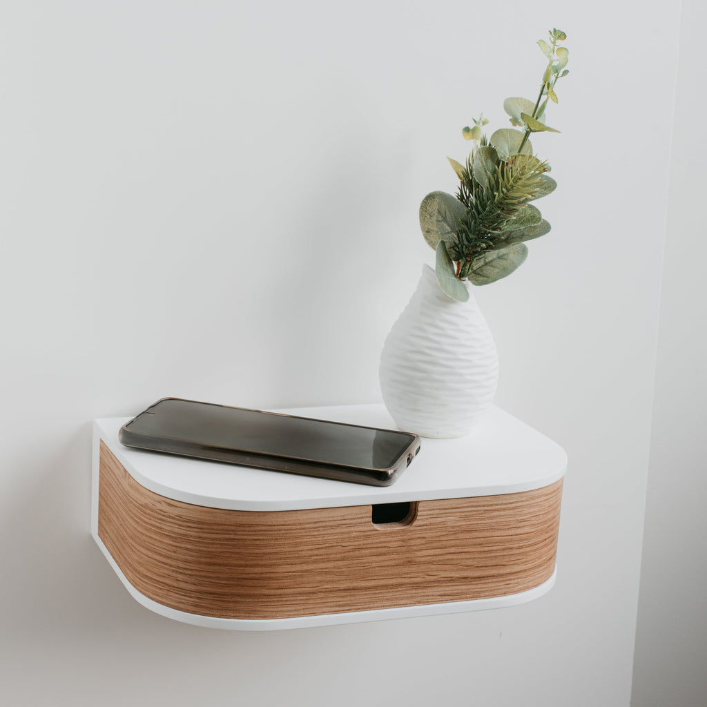 Chevet suspendu avec tiroir – Bois – 4 coloris | Shelve