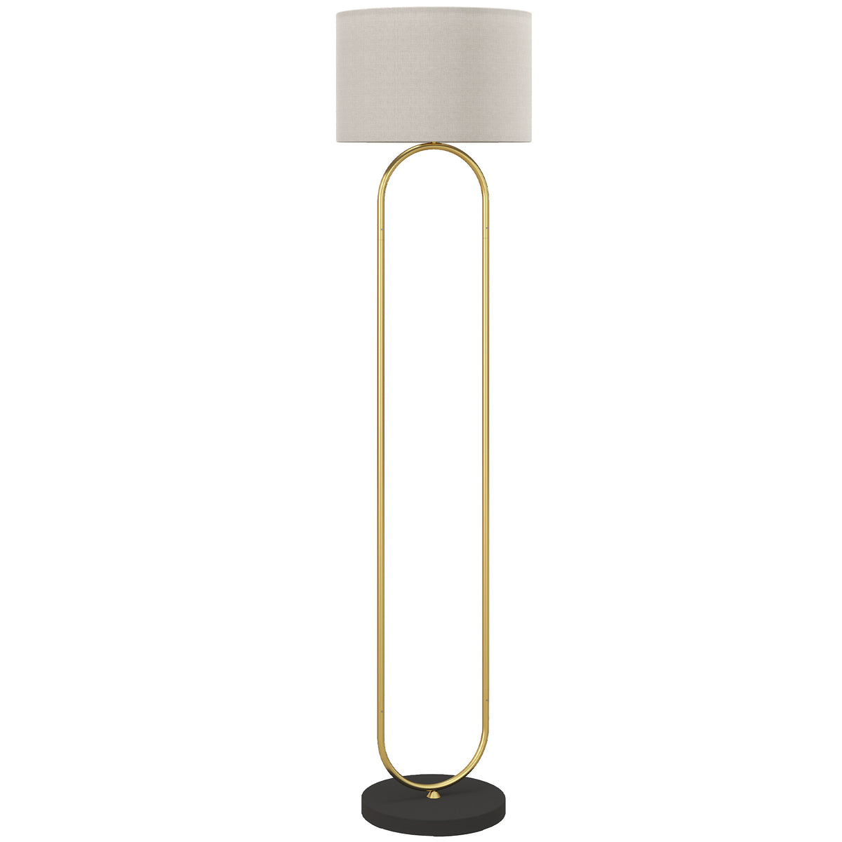 Lampadaire en lin doré et noir – 156 cm-0