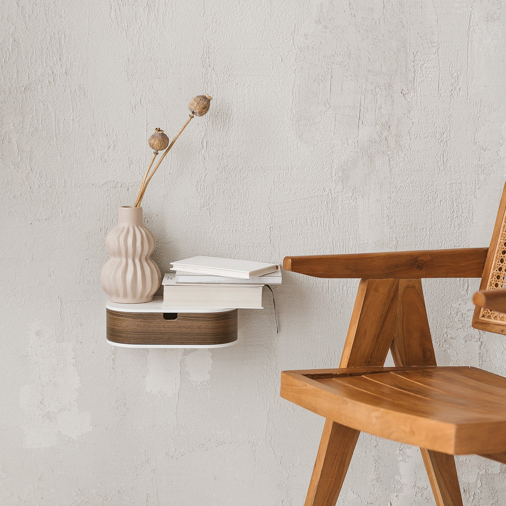 Chevet suspendu avec tiroir – Bois – 4 coloris | Shelve