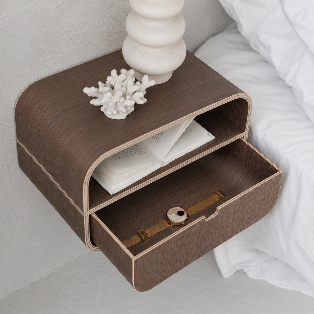 Table de chevet murale en bois avec tiroir – Aléa