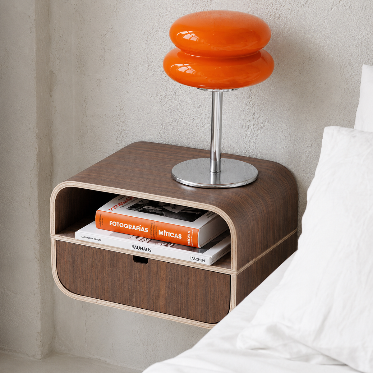 Table de chevet murale en bois avec tiroir – Aléa