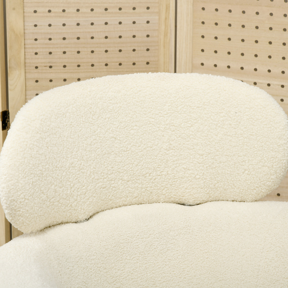 Fauteuil teddy crème et doré – Livia-7