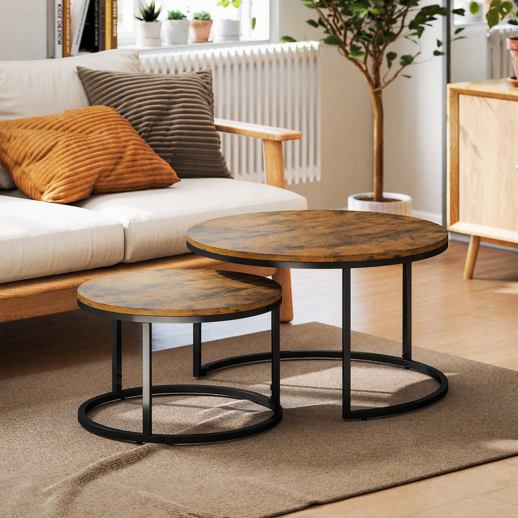 Tables basses gigognes brun rustique – Soren-1