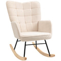 Fauteuil à bascule en bouclette beige – Sienna