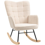 Fauteuil à bascule en bouclette beige – Sienna
