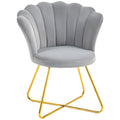Fauteuil coquillage gris et doré – Élina