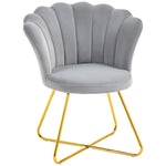 Fauteuil coquillage gris et doré – Élina
