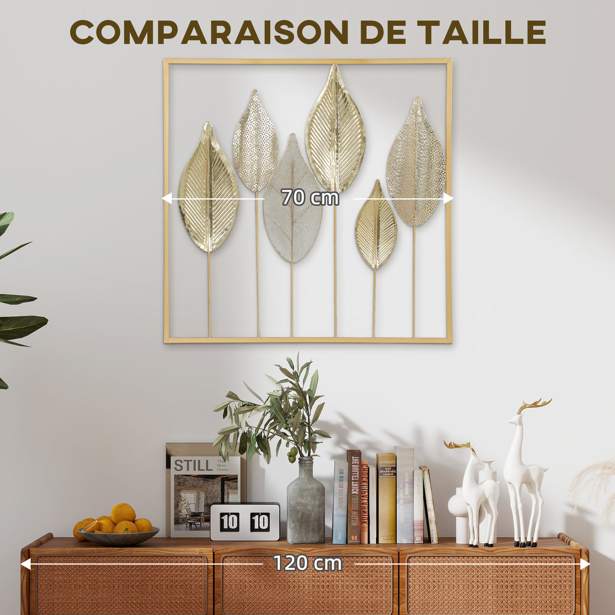 Décoration murale feuillage doré – Flora-6