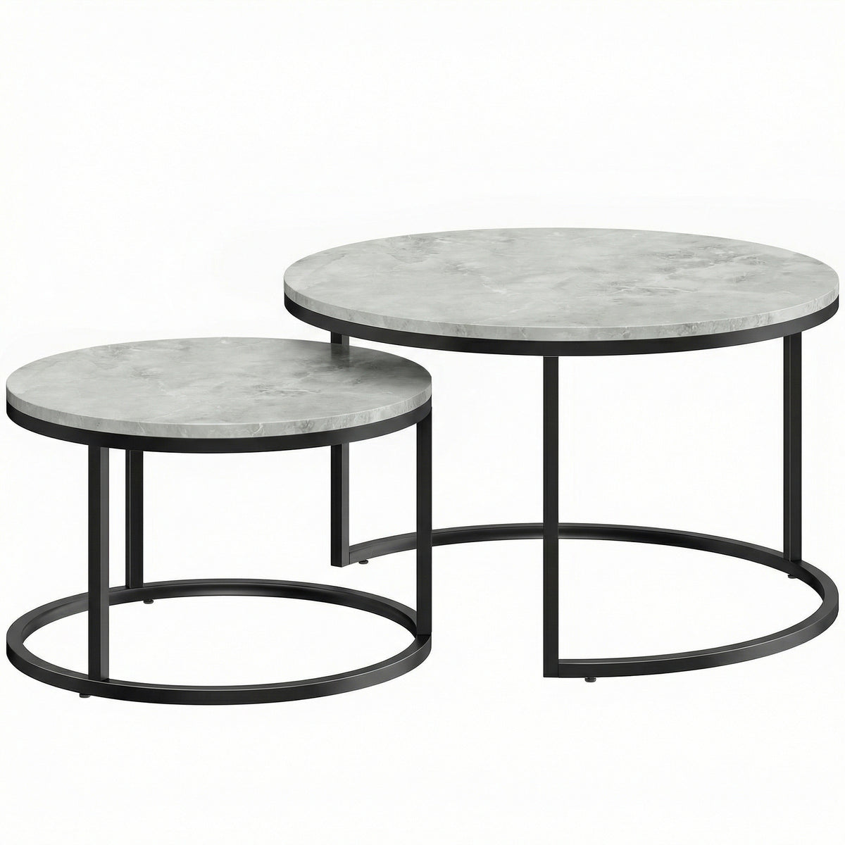 Tables basses gigognes effet ciment gris – Soren-0
