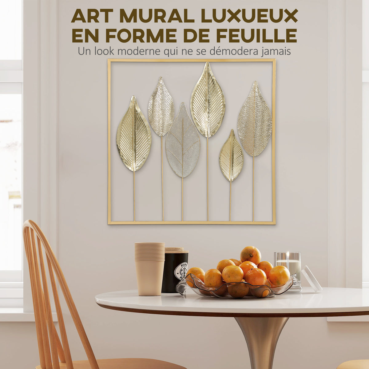 Décoration murale feuillage doré – Flora-3