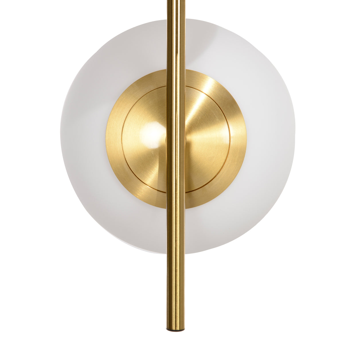 Suspension double globe en verre blanc et métal doré – HOMCOM-7