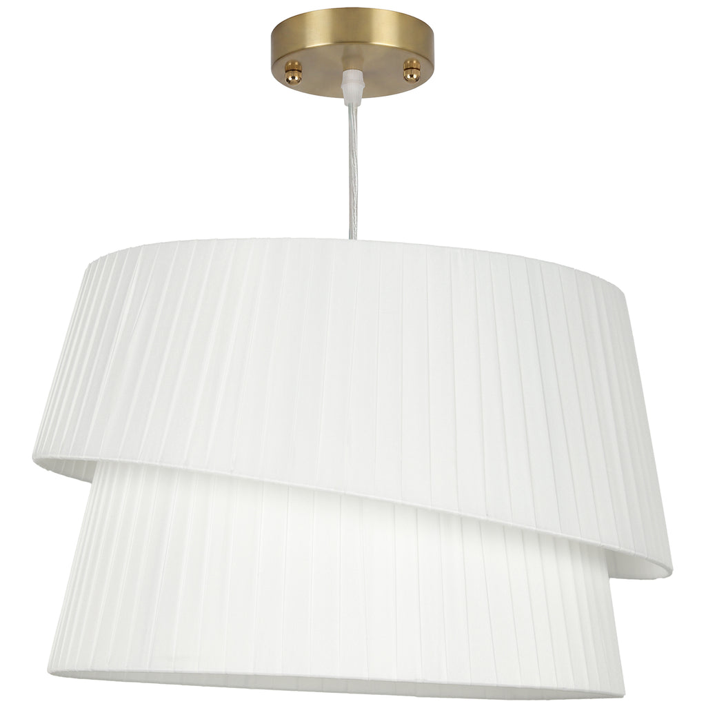 Suspension 3 lumières blanc et doré – Elara-0