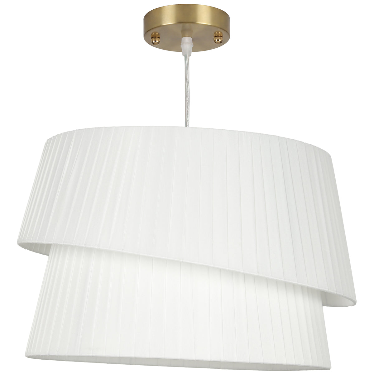 Suspension 3 lumières blanc et doré – Elara-0