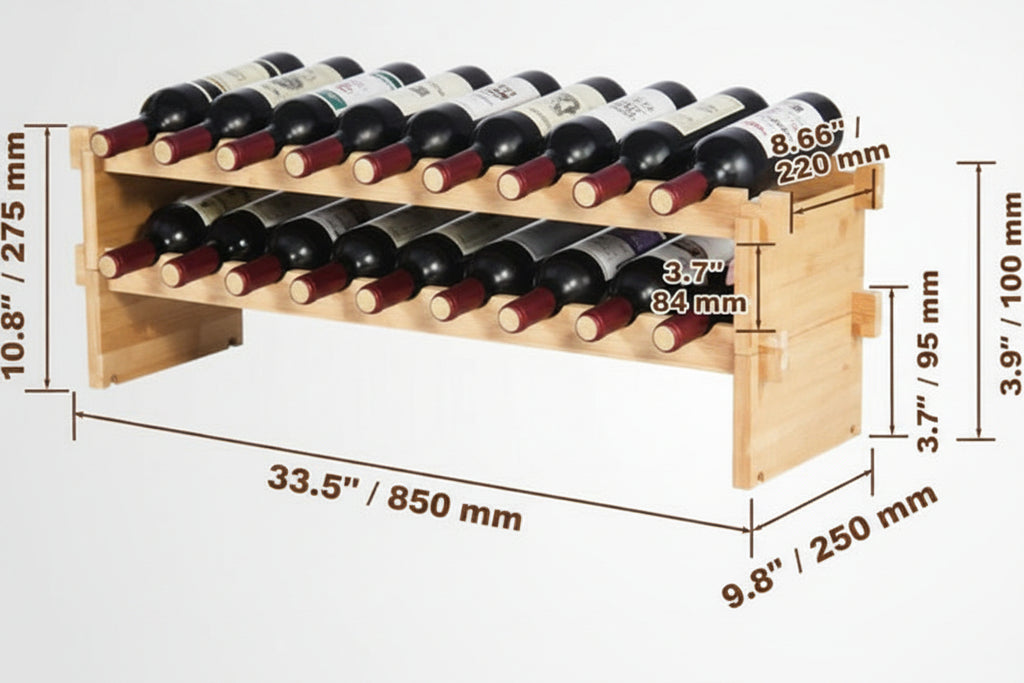 Casier à vin modulaire empilable pour 18 bouteilles