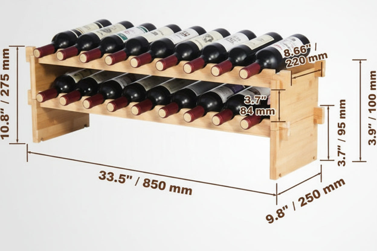 Casier à vin modulaire empilable pour 18 bouteilles