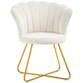 Fauteuil coquillage blanc crème et doré – Élina