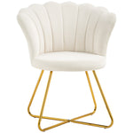 Fauteuil coquillage blanc crème et doré – Élina